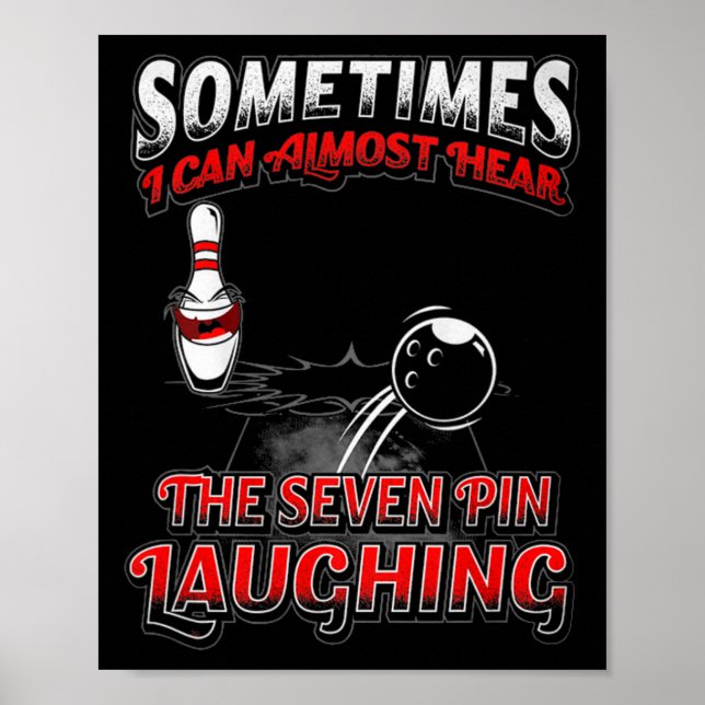 Affiche 7 Épingles Rire Bowling Bowling Tee Don Pour Homme (Devant)