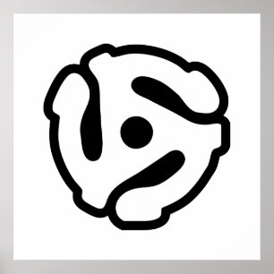 Affiche 7 inch 45 rpm vinyl adapter insert spindle spider