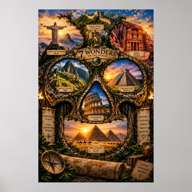 Affiche 7 Merveilles Skull Art Print | État d'esprit (Devant)