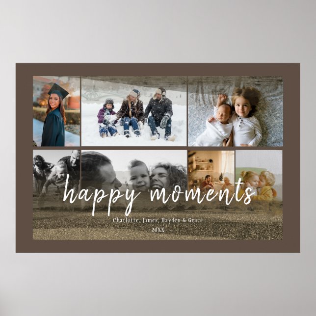 Affiche 7 photos personnalisées avec superposition Abstrai (Devant)