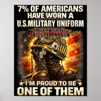 Affiche 7 pour cent d'américains ont porté l'uniforme mili