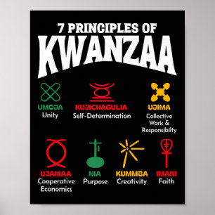 Affiche 7 Principes De Kwanzaa Hommes De Fierté Africaine-