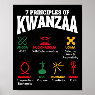 Affiche 7 Principes De Kwanzaa Hommes De Fierté Africaine-