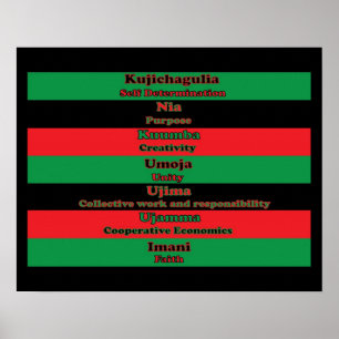 Affiche 7 Principes de Kwanzaa (Vertical)
