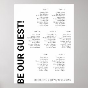 Affiche 7 table Simple White Wedding seating chart