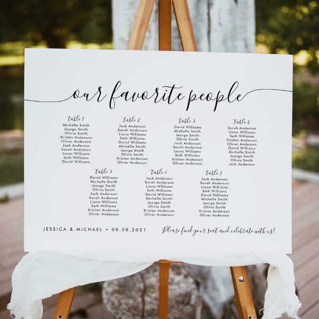 Affiche 7 Tables Moderne Plan de table de nos personnes pr (Créateur téléchargé)