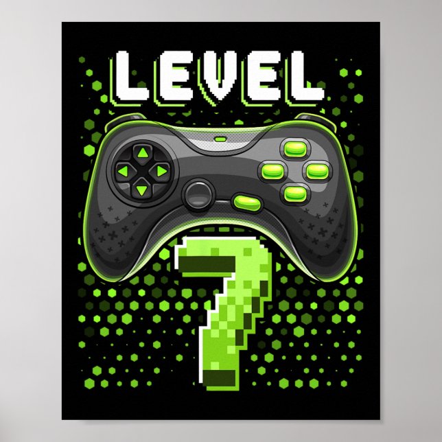Affiche 7 Video Game Controller 7Anniversaire Gamer Cadeau (Devant)