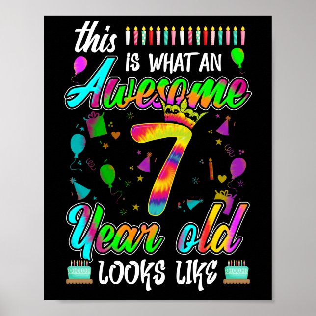 Affiche 7e anniversaire Awesome 7 ans Il ressemble (Devant)