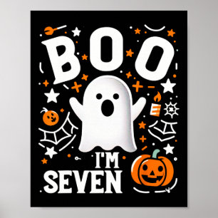 Affiche 7e anniversaire Boo de sept ans Je suis sept ! Hal