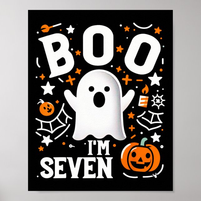 Affiche 7e anniversaire Boo de sept ans Je suis sept ! Hal (Devant)