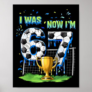Affiche 7e anniversaire Enfants Drôle de football J'avais