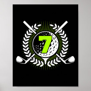 Affiche 7e Anniversaire Fête Sport Golf 7 Ans Pour Enfants