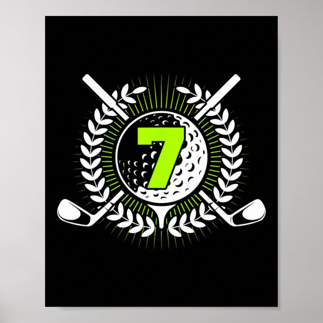 Affiche 7e Anniversaire Fête Sport Golf 7 Ans Pour Enfants (Devant)