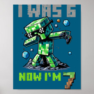 Affiche 7e anniversaire j'ai 6 ans maintenant je suis 7 pi