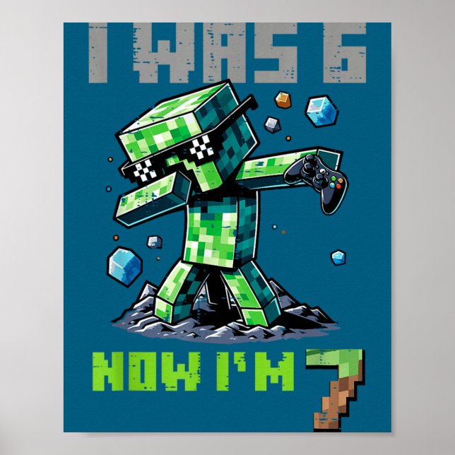 Affiche 7e anniversaire j'ai 6 ans maintenant je suis 7 pi (Devant)