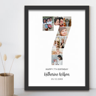 Affiche 7e anniversaire Numéro 7 Photo Collage personnalis