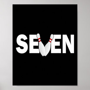 Affiche 7e anniversaire Sept 7 ans fête de bowling Naissan