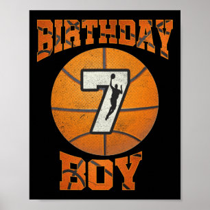 Affiche 7e anniversaire tenue garçon Bysketbyll sept ans O