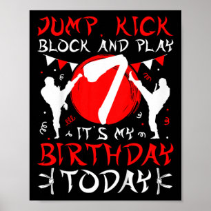 Affiche 7e fête d'anniversaire Karate 7 ans Karate Anniver