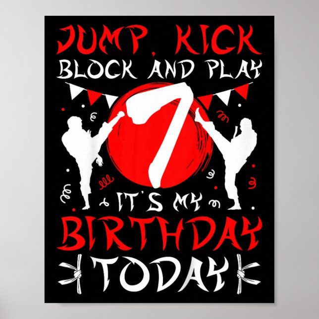 Affiche 7e fête d'anniversaire Karate 7 ans Karate Anniver (Devant)