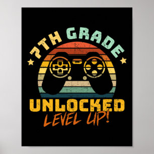Affiche 7e Septième année débloquée Jeu de niveau supérieu