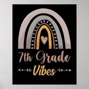 Affiche 7th Grade Vibes Seventh Grade Back to School