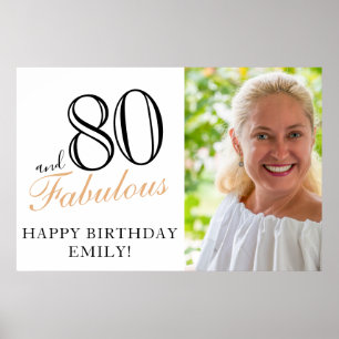 Affiche 80 ans et fabuleux Photo de fête d'anniversaire no