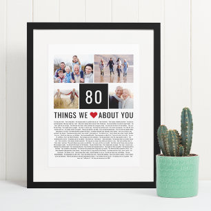 Affiche 80 Choses Que Nous Aimons De Vous 80e anniversai