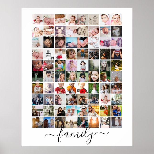 Affiche 80 Photo Collage Famille personnalisée (Devant)