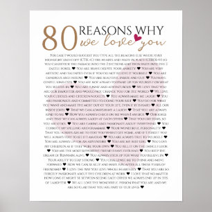 Affiche 80 raisons pour lesquelles nous t'aimons 70ème 60è