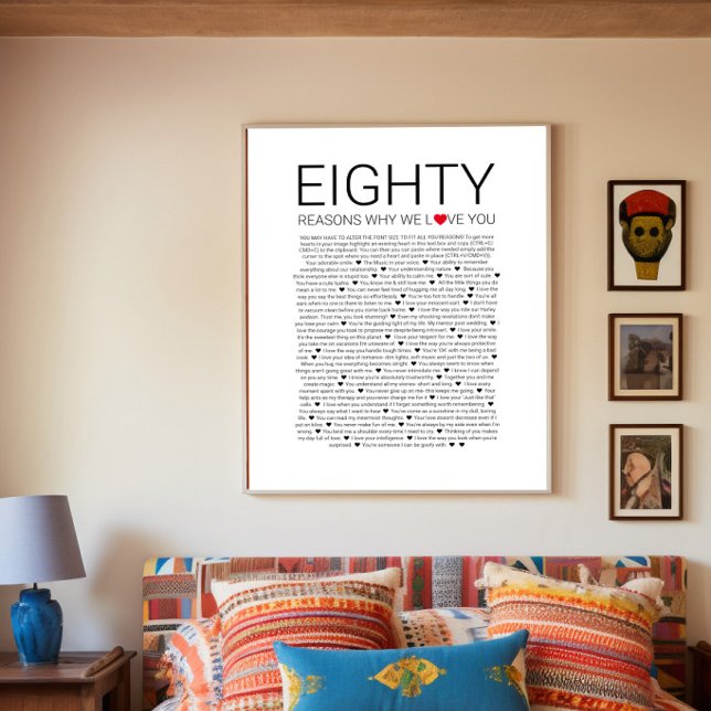 Affiche 80 raisons pour lesquelles nous t'aimons serment d (Créateur téléchargé)