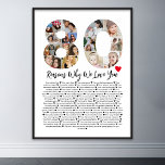 Affiche 80 Raisons pour lesquelles nous vous aimons 80e an<br><div class="desc">Célébrez l'amour et créez des souvenirs durables avec cette Raisons Pourquoi je t'aime Collage de photos. Ce modèle personnalisable vous permet d'offrir un cadeau chaleureux et personnalisé, parfait pour diverses occasions, des anniversaires mariages aux anniversaires, à la Saint-Valentin ou simplement pour des raisons personnelles. Raisons pour lesquelles je t'aime -...</div>