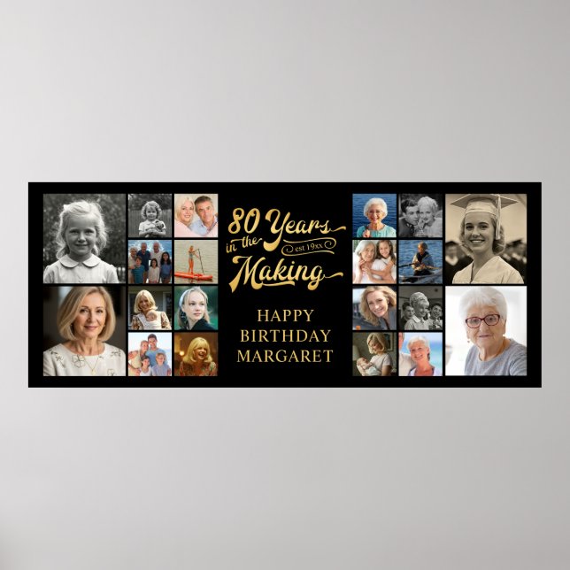 Affiche 80e anniversaire 20 Photos 80 ans à venir (Devant)