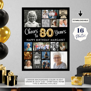 Affiche 80e anniversaire Black Gold 16 Photo Cheers to Yea