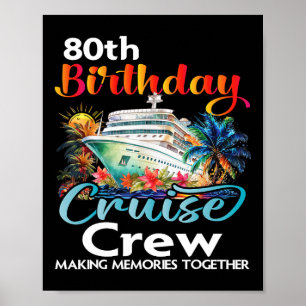 Affiche 80e anniversaire de croisière Crew Friends Famille