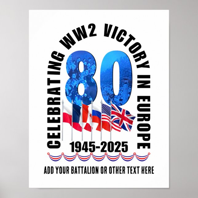 Affiche 80e anniversaire de la Victoire en Europe WW2 (Devant)