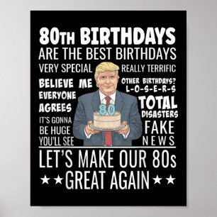 Affiche 80e anniversaire Design - Drôle Citation de Trump