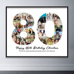 Affiche 80e anniversaire Numéro 80 Collage photo Anniversa<br><div class="desc">Marquez quatre-vingt ans de merveilleux souvenirs et des aventures avec ce captivant 80e anniversaire Numéro Photo Collage. Ce modèle personnalisable est le mélange parfait de créativité et de sentiment, vous permettant de créer un cadeau vraiment mémorable pour la journée spéciale de votre bien-aimé. Capturez l'essence de dix années incroyables en...</div>