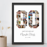 Affiche 80e anniversaire Numéro 80 Photo personnalisée Col<br><div class="desc">Célébrez le 80e anniversaire avec cette affiche personnalisée de collage photo numéro 80. Ce cadeau personnalisable est également parfait pour un anniversaire mariage. C'est une excellente façon de présenter des souvenirs précieux de votre vie de mariage et de marié. L'affiche comporte un collage de photos qui capturent ces moments spéciaux,...</div>