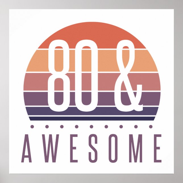 Affiche 80e anniversaire Retro Sunset (Devant)
