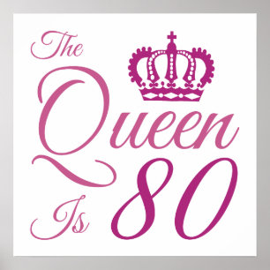 Affiche 80e Birthday Queen