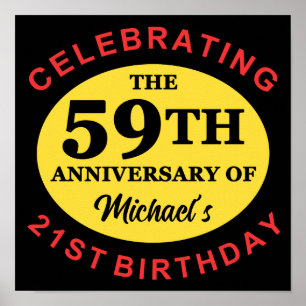 Affiche 80e Humour d'anniversaire personnalisé