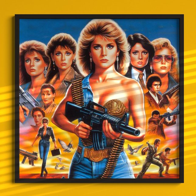 Affiche 80's Action Girls (Créateur téléchargé)