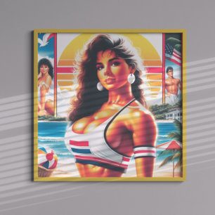 Affiche 80s Athletic Summer Girl