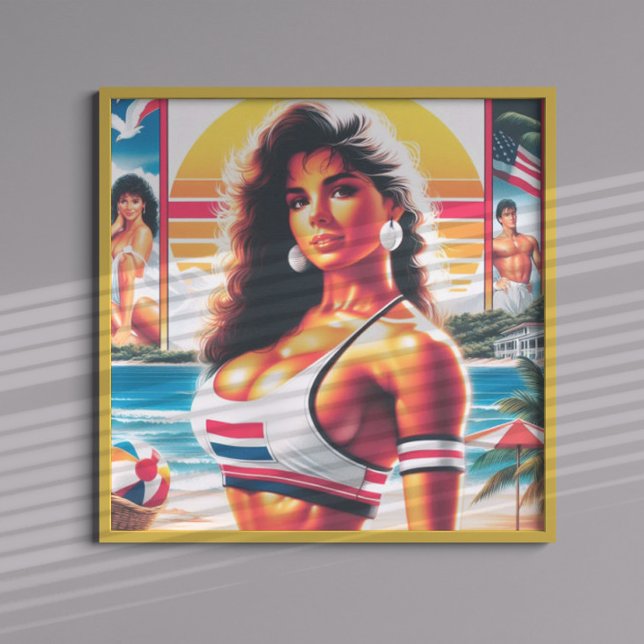 Affiche 80s Athletic Summer Girl (Créateur téléchargé)