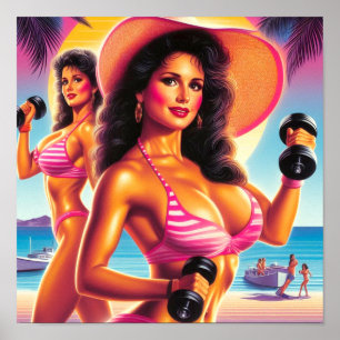 Affiche 80s Femme d'entraînement