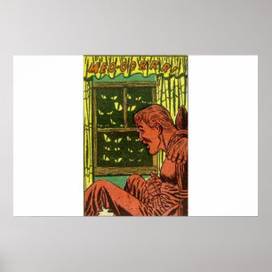 Affiche 80s Horreur bandes dessinées vintages pour les ama