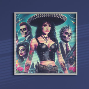 Affiche 80s Horror Girl