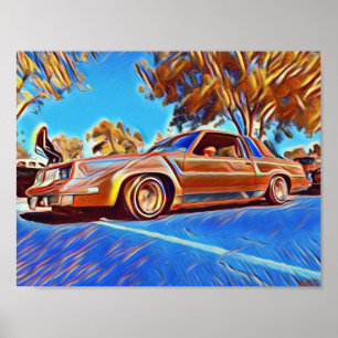 Affiche 80's Lowrider Oldsmobile Cutlass Low Rider Art