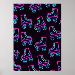 Affiche 80s Neon Roller-skates